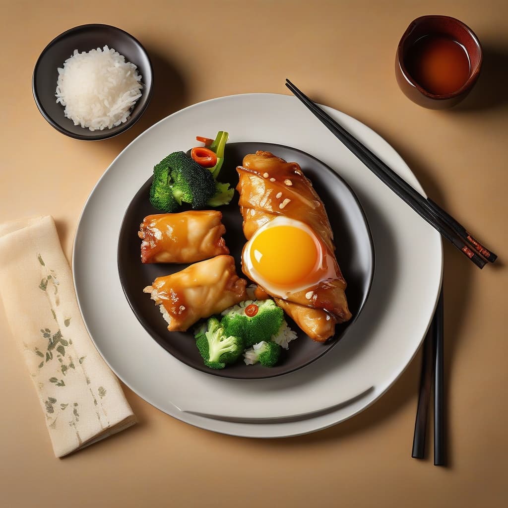 Chicken Teriyaki & Egg Roll